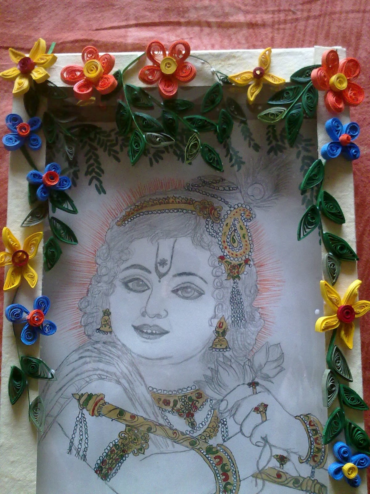 Love for Quilling Quilled Frame of Lord Krishna