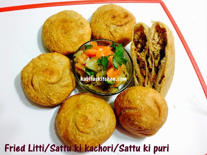 Kabita's Kitchen Fried Sattu Litti / Sattu Kachori/ Sattu Puri Recipe