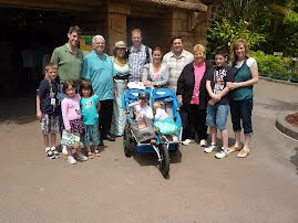 Hanging with Aunt Wanda,Uncle Ray and cousins at the Rain Forest Cafe