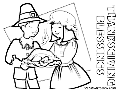 Thanksgiving Pilgrim Coloring Pages