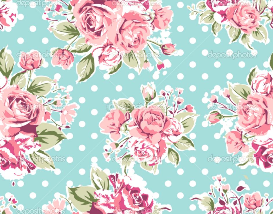 Wallpaper seamless vintage pink flower pattern on brown background