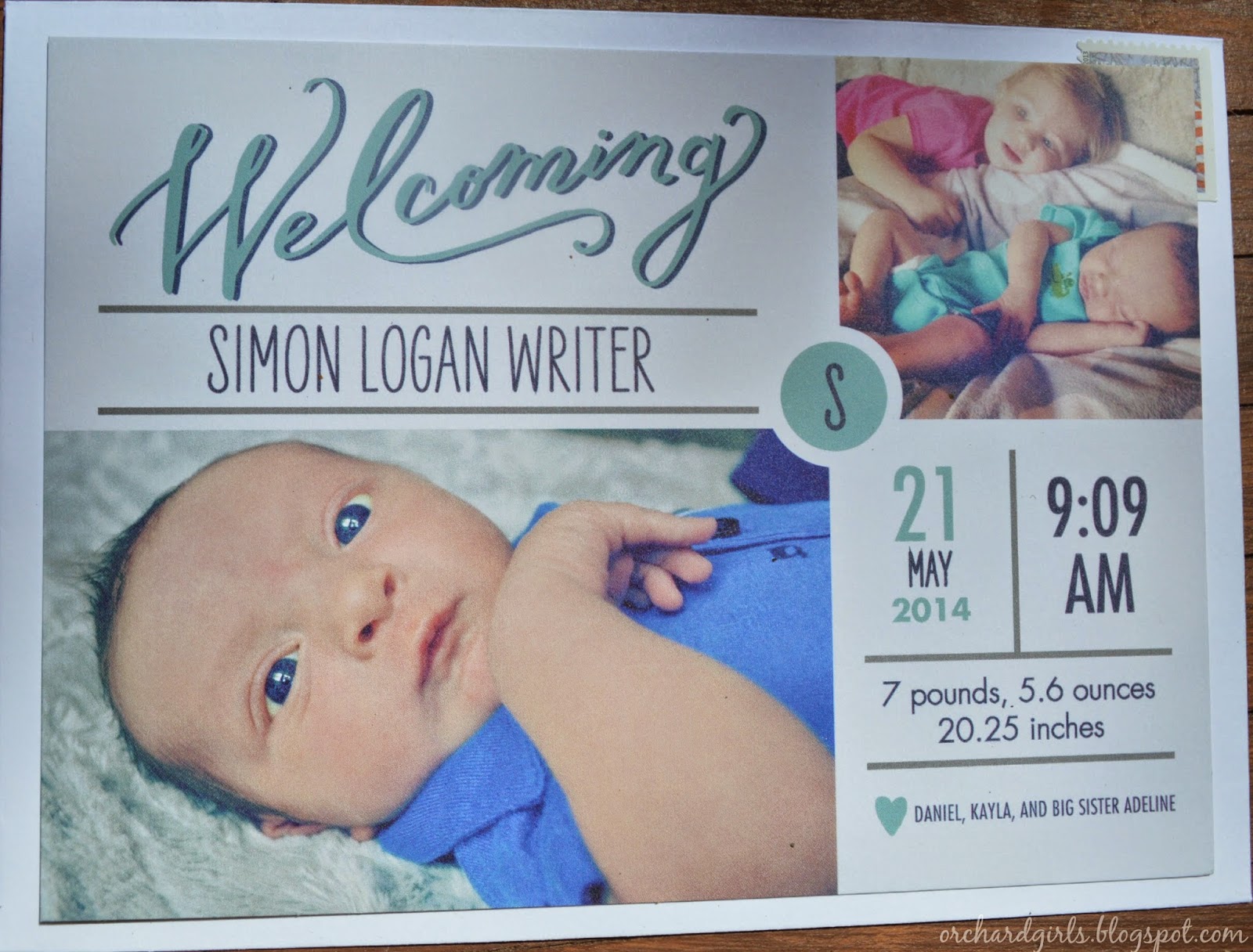 Orchard Girls Our Super Cute Birth Announcements!