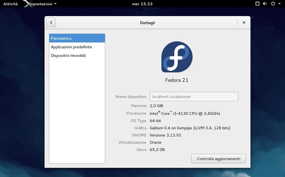 Fedora 21 Gnome