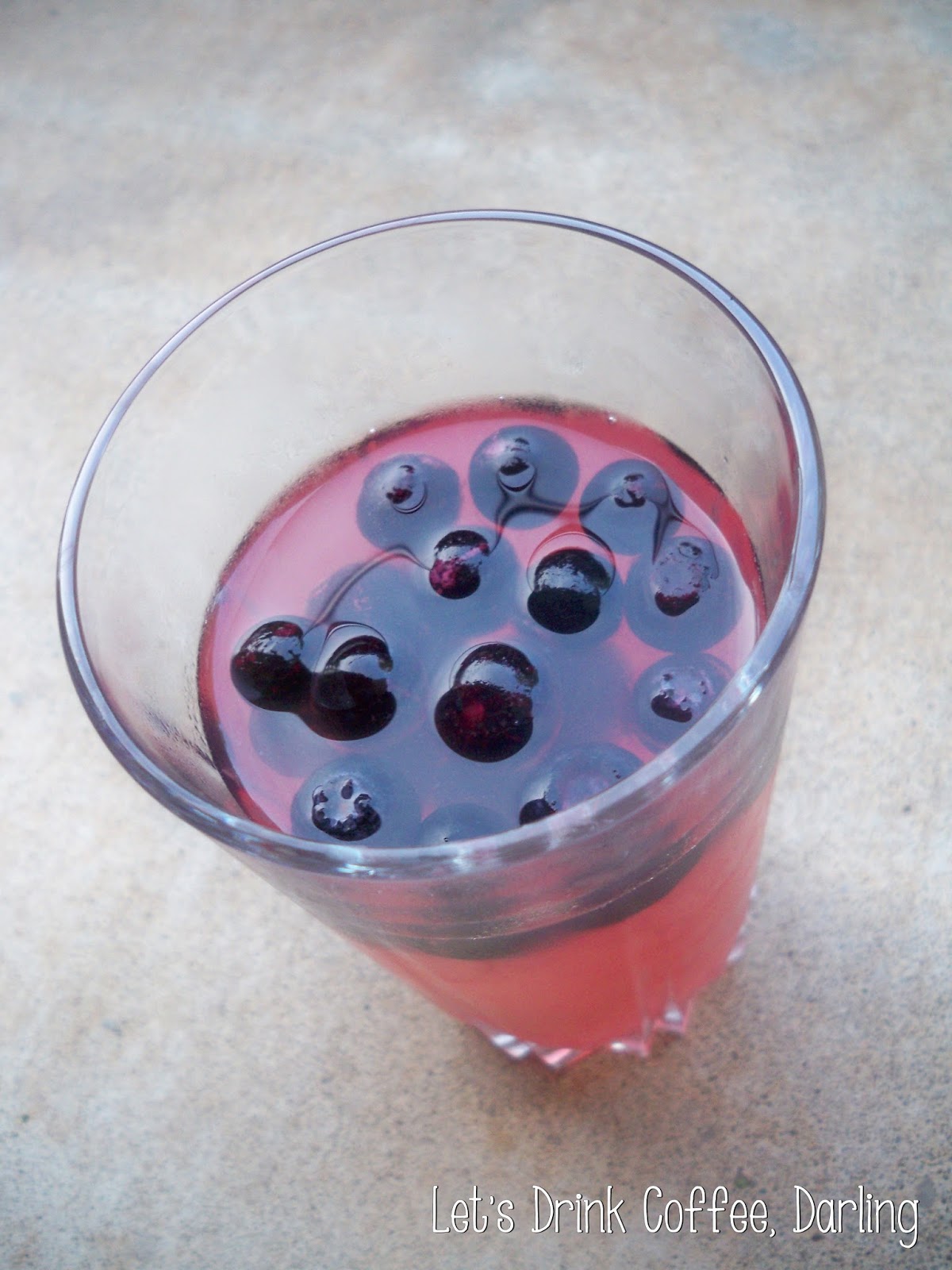 Let's Drink Coffee, Darling Frozen Blueberries in Lemonade