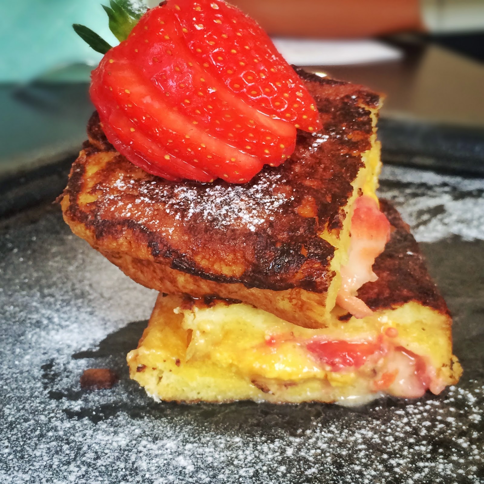 Lolo S Little Kitchen Chinese Elvis French Toast Salted Duck Egg Custard And Strawberry Stuffed French Toast Brulee