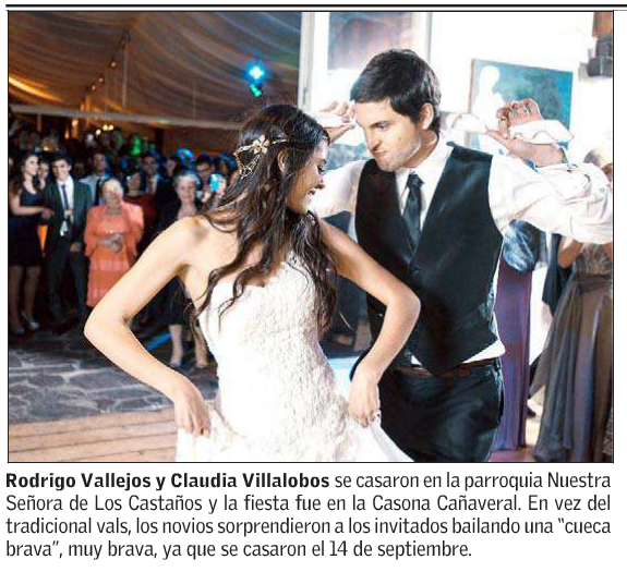 Claudia y Rodrigo, alumnos de clases a domicilio, luciéndose en su boda