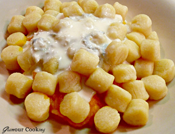 Glamour Cooking Gnocchi di patate con crema di zucca e