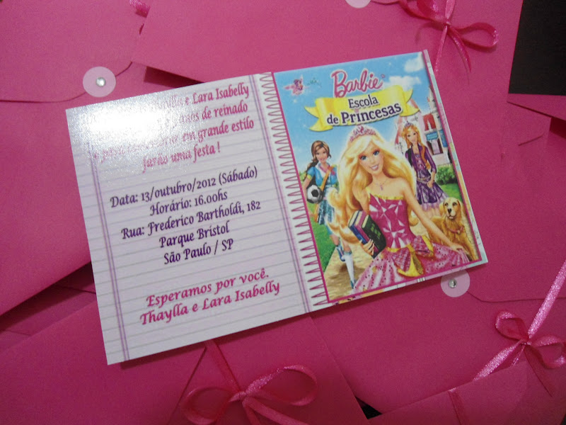Barbie Escola de Princesas Convite