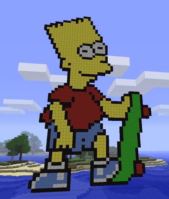 Hard Bart Simpson pixel art