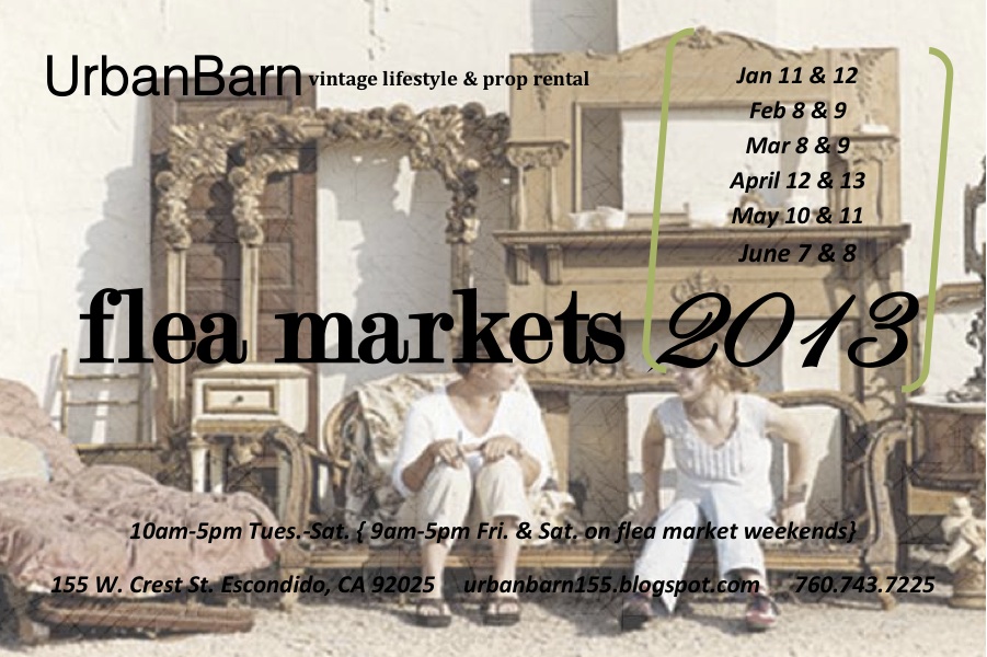 Urban Barn Flea Market Dates 2013!