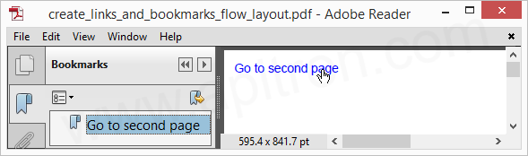 Pic. 3 Create pdf links and bookmarks using flow layout API