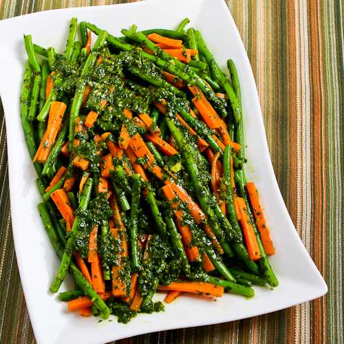 Steamed Green Beans and Carrots with Charmoula Sauce Kalyn's Kitchen