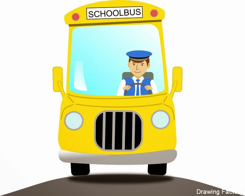 School bus driver drawing