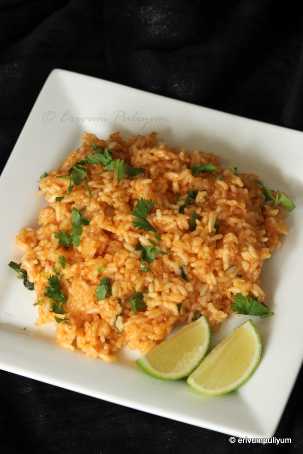 Erivum Puliyum Mexican Rice (Step by Step Pics)