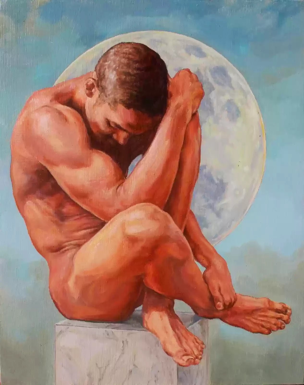 Gay artist of the day: John Tarantola's Moon boys.