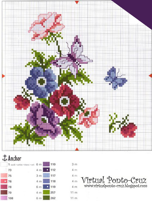 Punto De Cruz - Mas de 5,000 Gráficos: RAMO DE FLORES Punto De Cruz - Mas de 5,000 Gráficos: RAMO DE FLORES