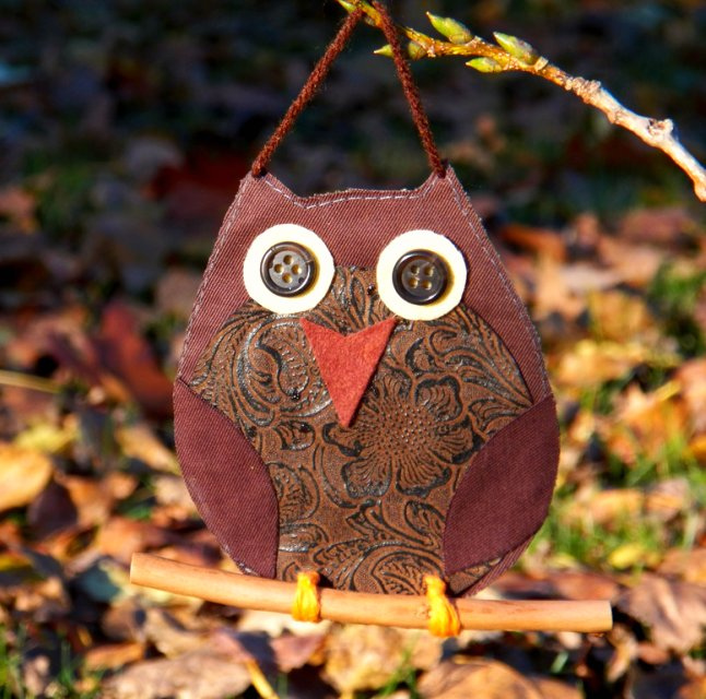 Mind Ruffle Homemade Fall Decorations; Owl Ornament