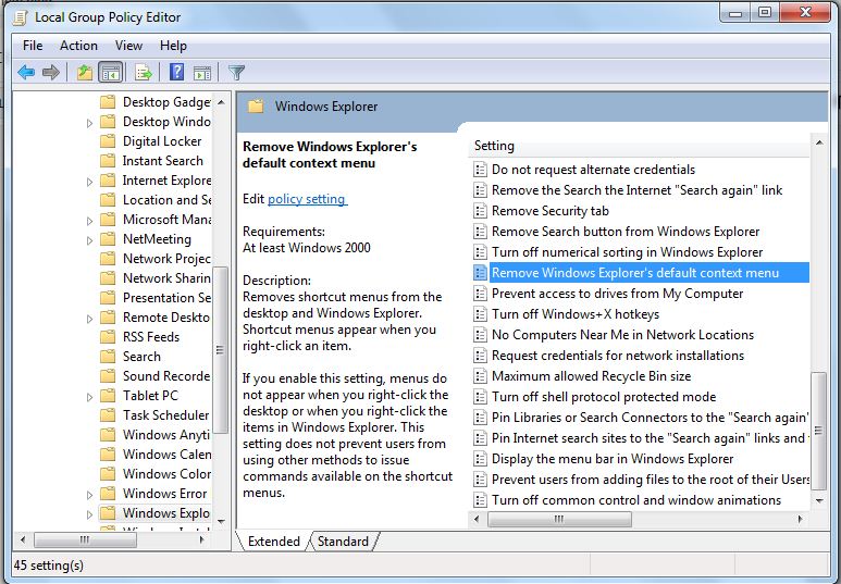 How to disable Right Click in Windows 7 Technical Beats