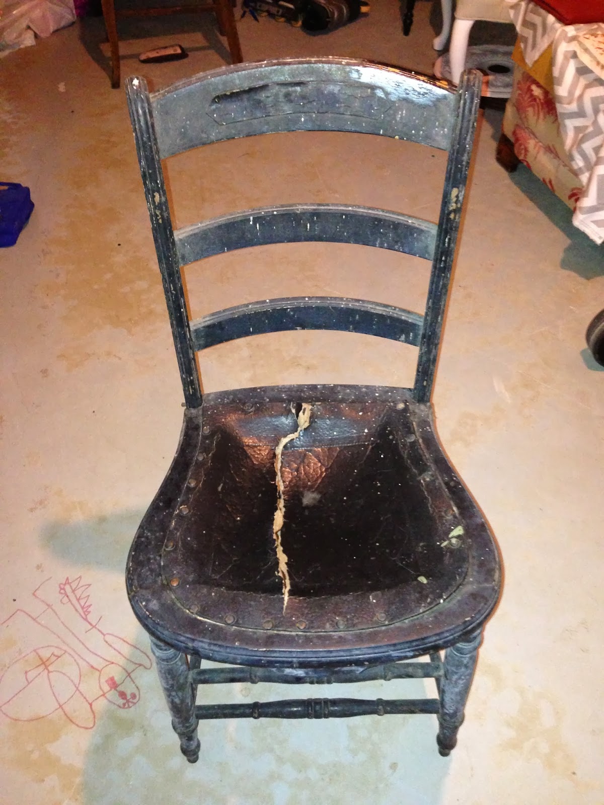 Thrifty Treasures Chair recovered with a sack