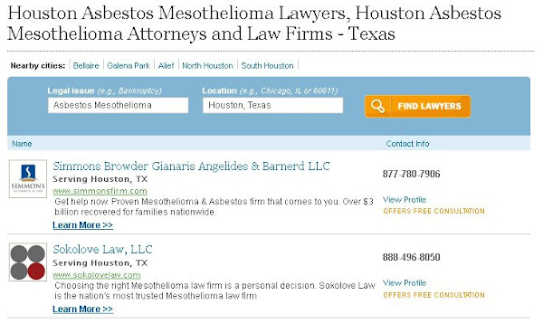 texas mesothelioma lawyers