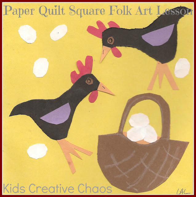 Homeschool Folk Art Lesson Paper Craft Quilt Squares (Jake's Journey