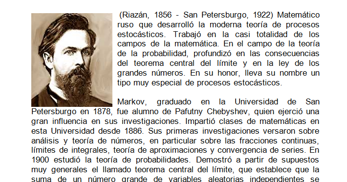 INVESTIGACION DE OPERACIONES BIOGRAFIA DE ANDREI MARKOV