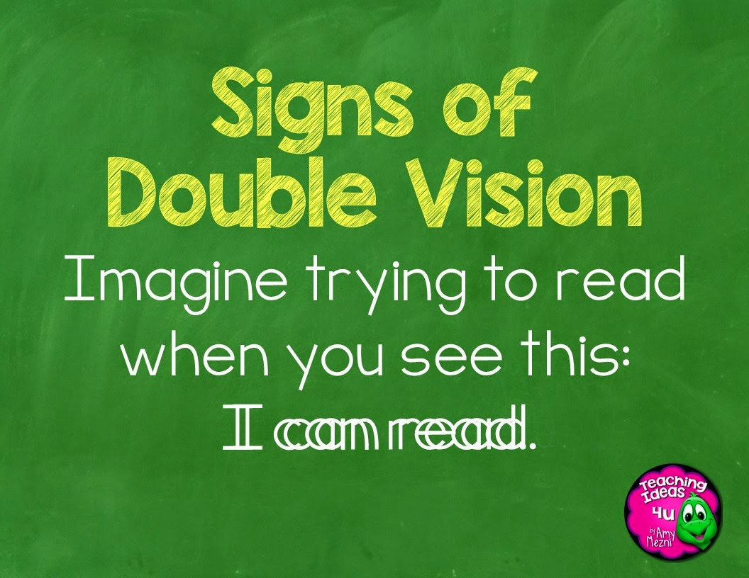 Sign of Double Vision in Students TeachingIdeas4U by Amy Mezni