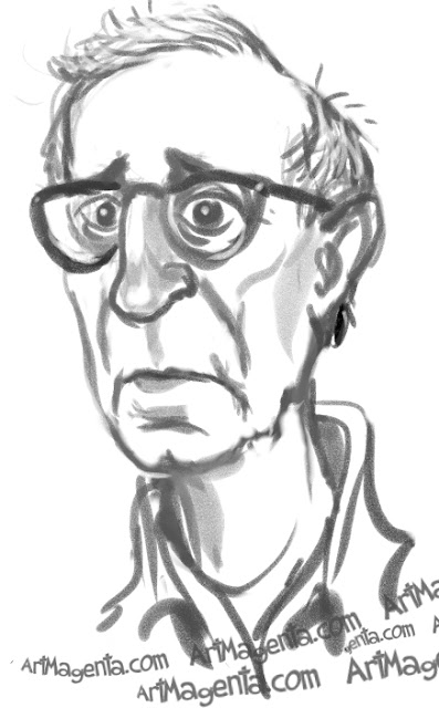 Woody Allen is a caricature by caricaturist Artmagenta
