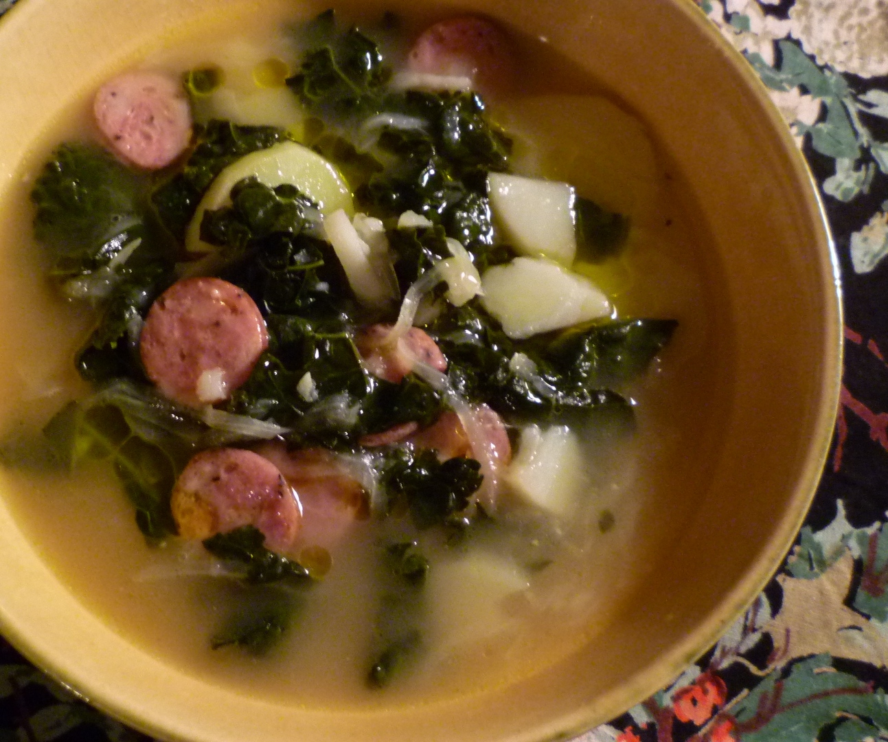 For Love of the Table Kale & Potato Soup with Garlic Sausage