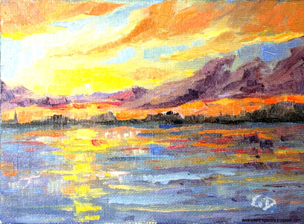 Sunset Lake Painting Sunset Lake Painting