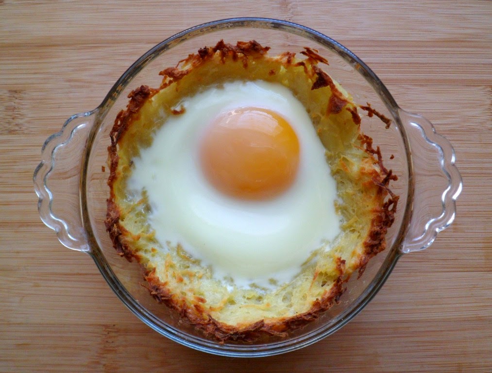 Les Crocs du Oeuf en cocotte de pomme de terre râpée