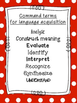 Language Acquisition Command Terms