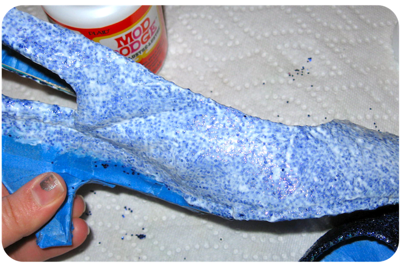 DIY Glitter Shoes Neon Rattail