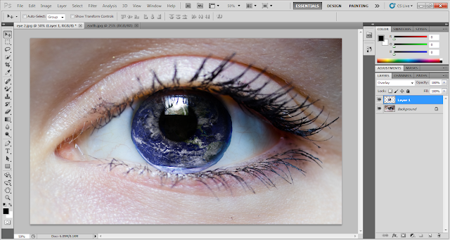 reflection eye photoshop eraser rid overlap tool parts