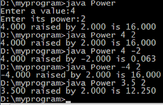 Power program in Java