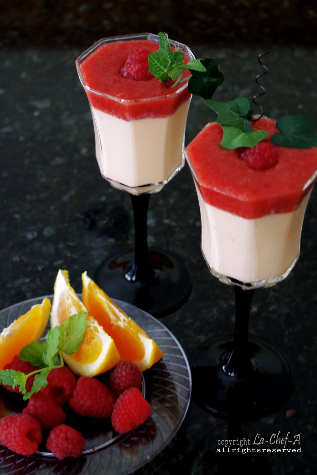 La ChefA PANNA COTTA & RASPBERRY JELLY PARFAIT