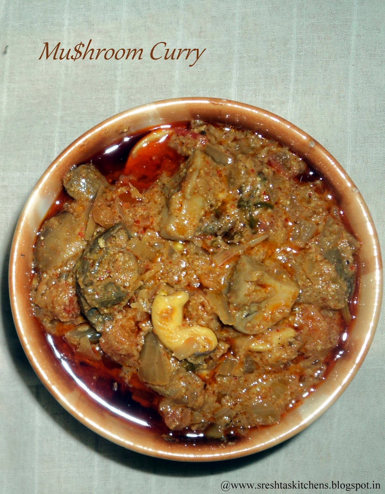 Sreshta's Kitchen South Indian Mushroom Curry