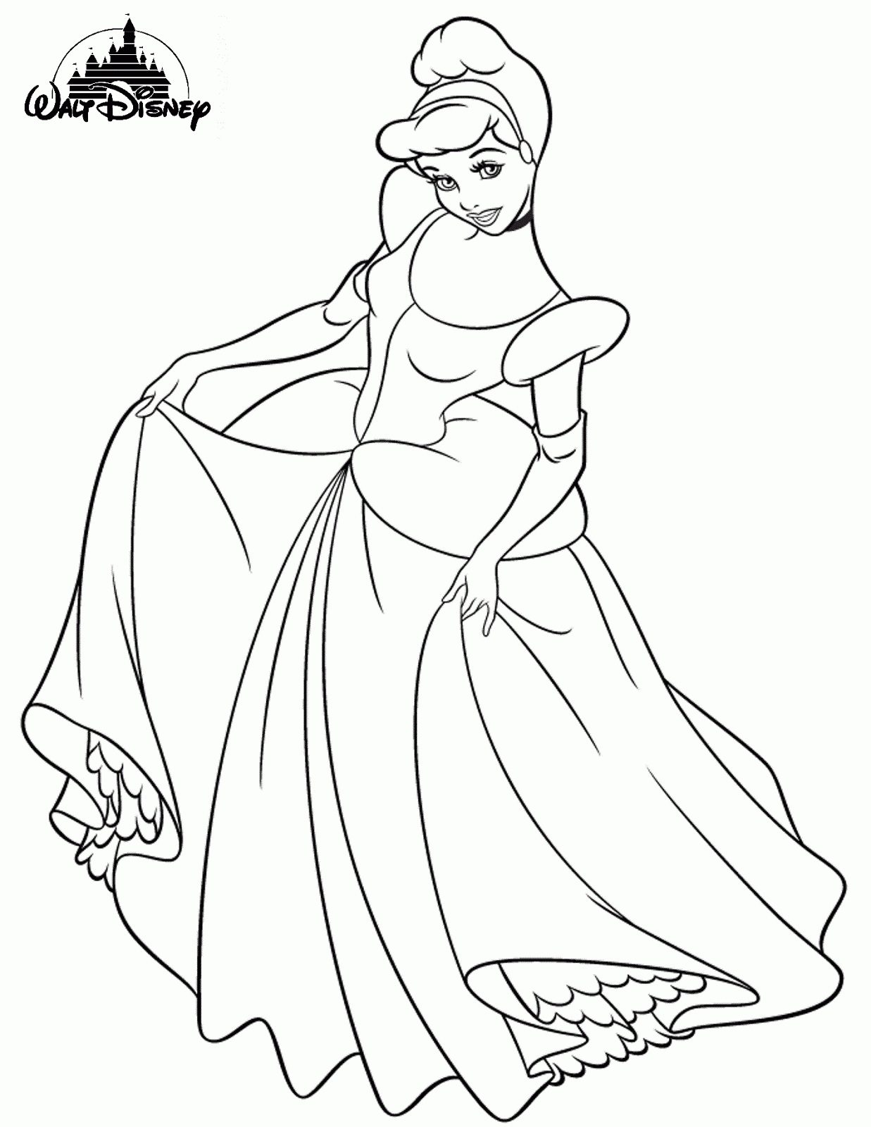 Disney Princess Cinderella Colouring Pages for Print