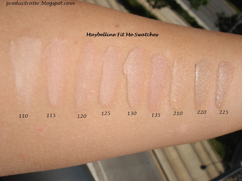 Maybelline Fit Me Colour Chart