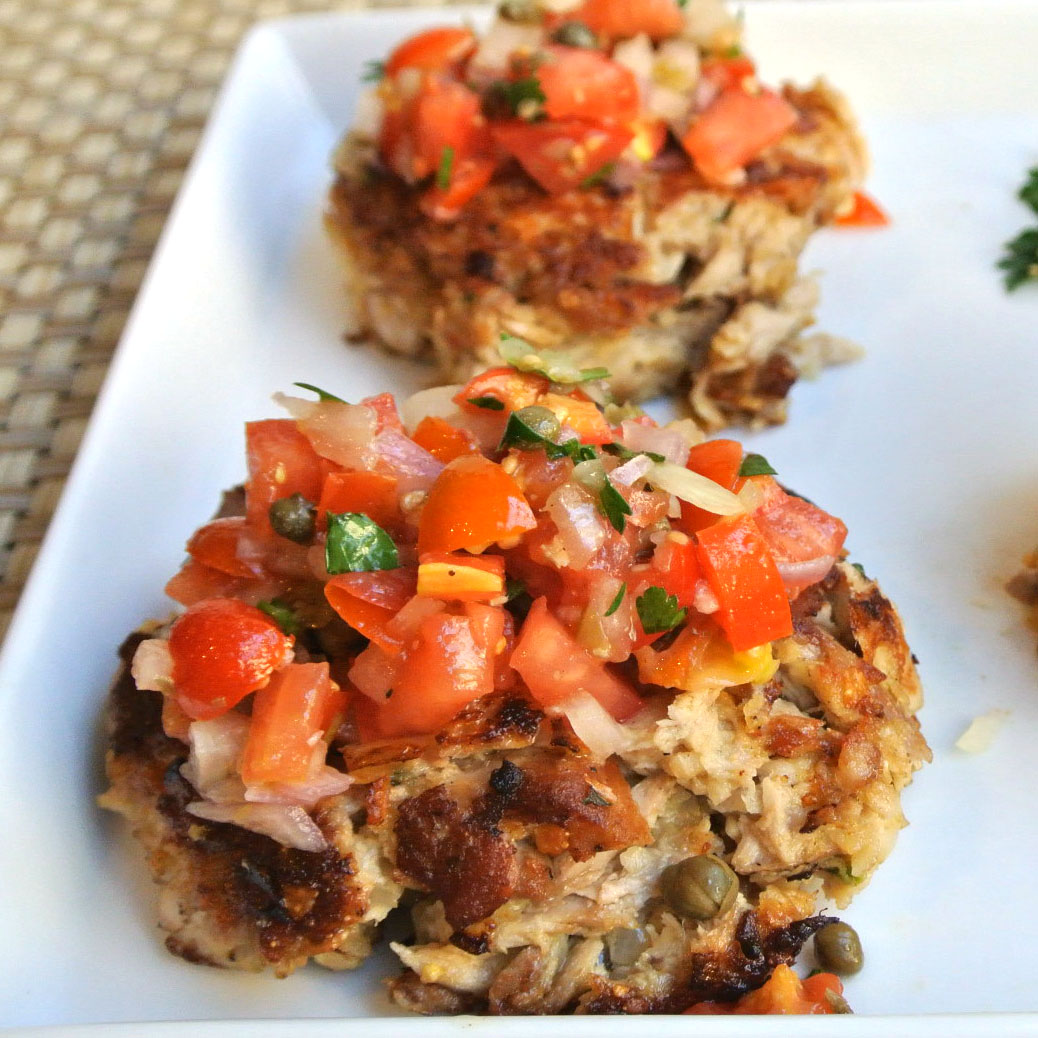 Mom, What's For Dinner? Tuna Cakes with Fresh Tomato Salsa