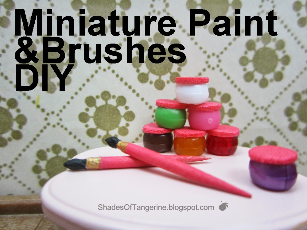 Shades Of Tangerine Miniature Paint and Brushes (DIY)