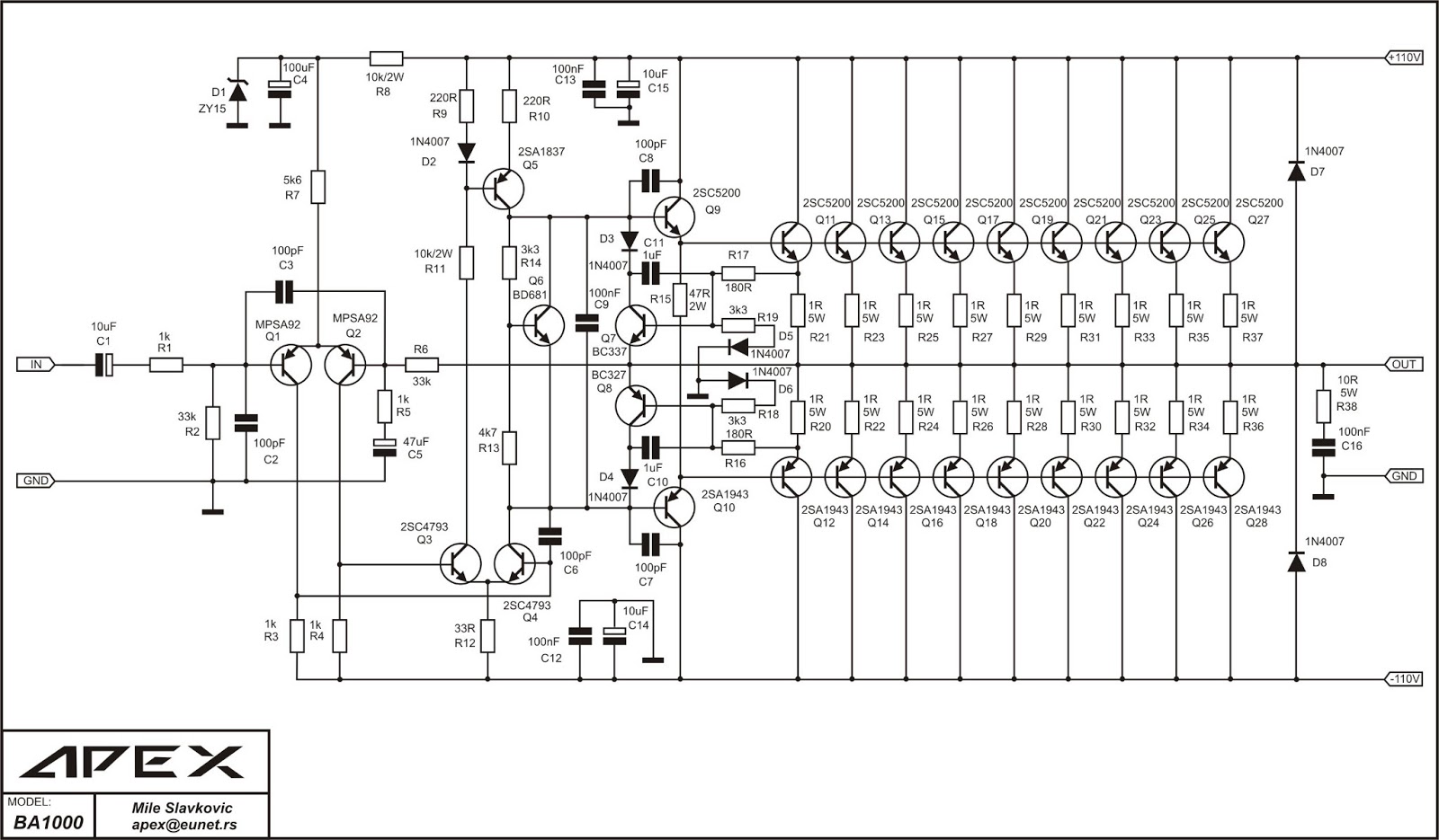 FOSTI AUDIO electronics project APEX POWER AMP