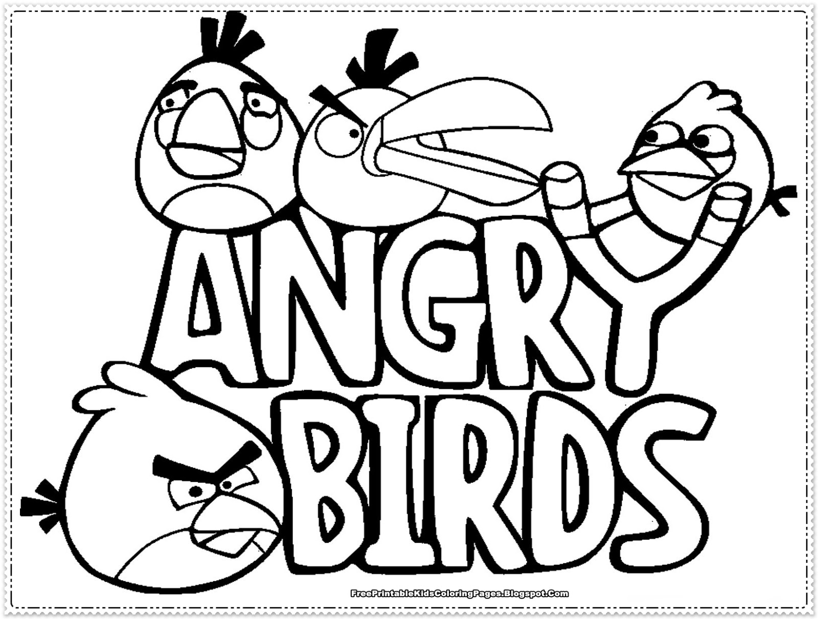 Angry Birds kids Coloring Pages Free Printable Kids Coloring Pages