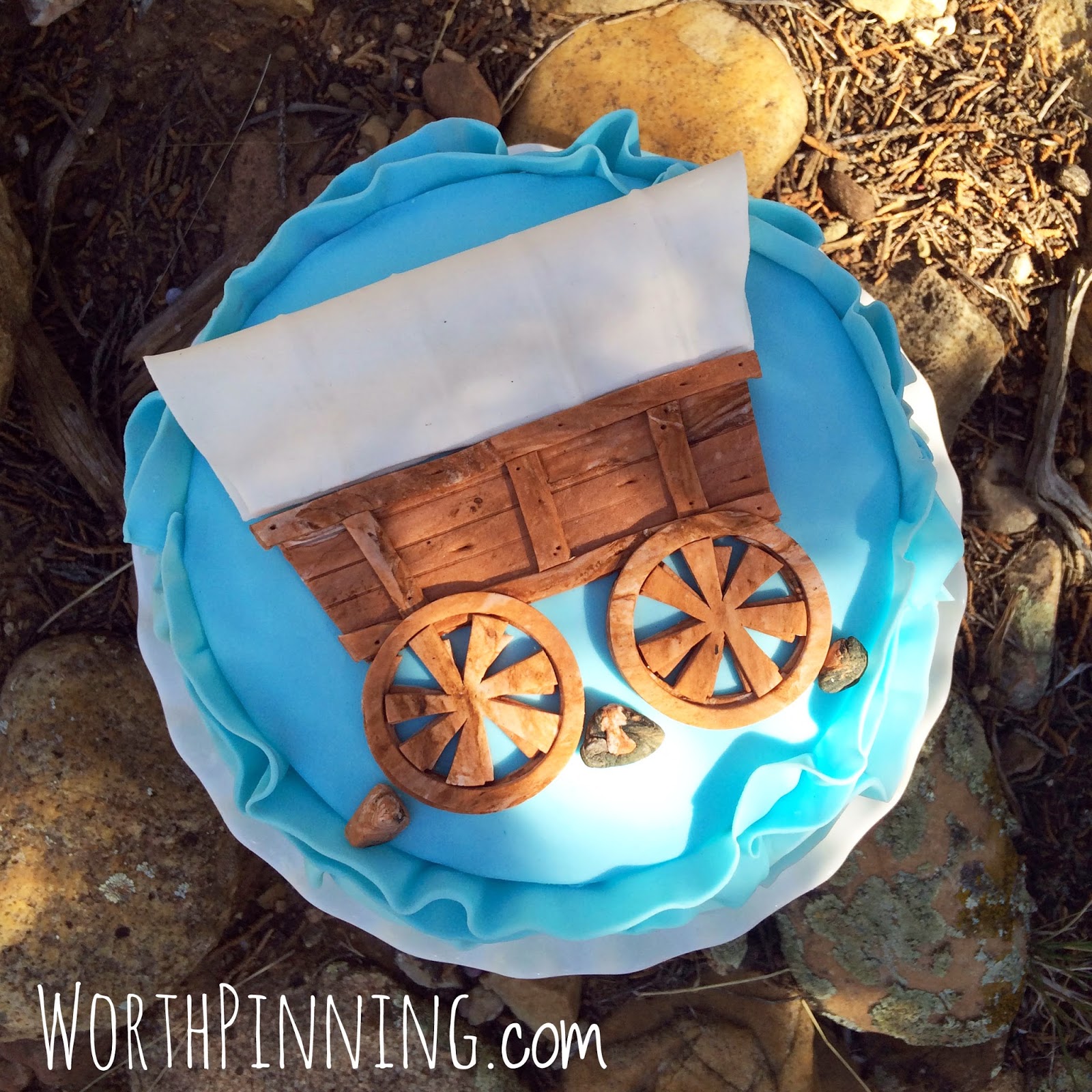 Worth Pinning Ruffled Covered Wagon Cake