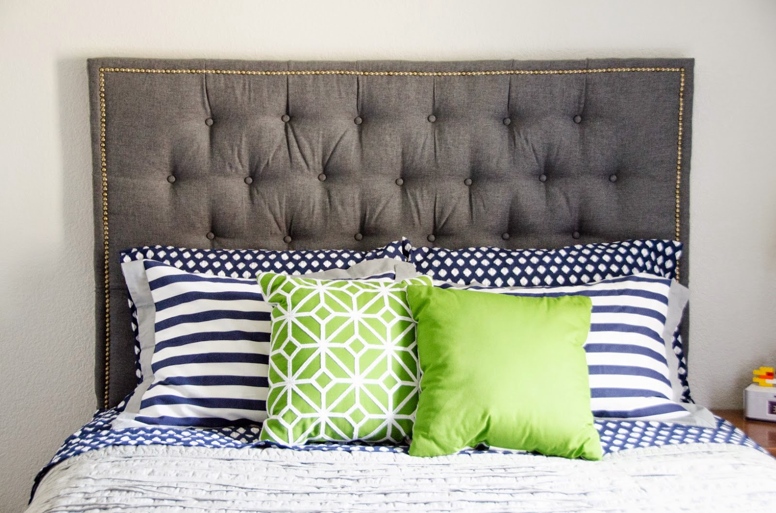 craftyc0rn3r Nailhead Trimmed and Tufted Headboard