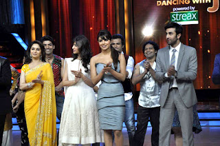 Ileana, Priyanka & Ranbir on the sets of 'Jhalak Dikhhla Jaa' for promotion
