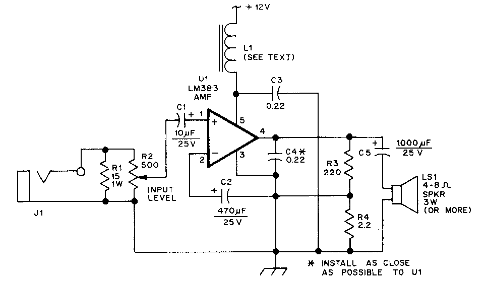 Audio Power Amplifier Circuit Diagram