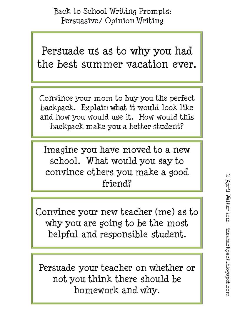 Narrative essay prompts for middle school