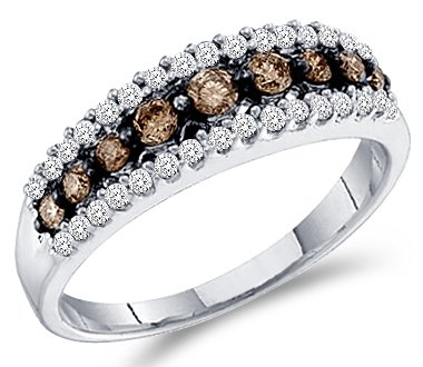 Wedding diamond ring champagnebrown chocolate diamond ring White gold 