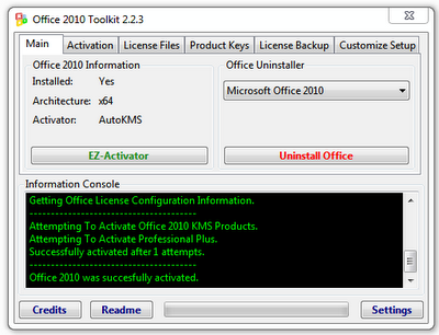 Office 2010 (Toolkit and EZ-Activator) 2.0.1 Final full version